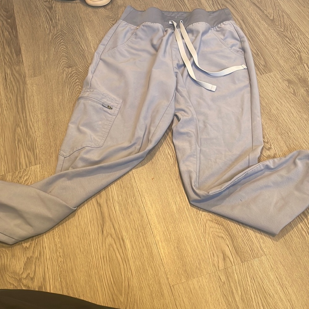 Figs high waisted XS petite vapor blue joggers